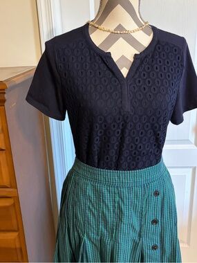 Rafaella Cotton and Lace Top Size Large